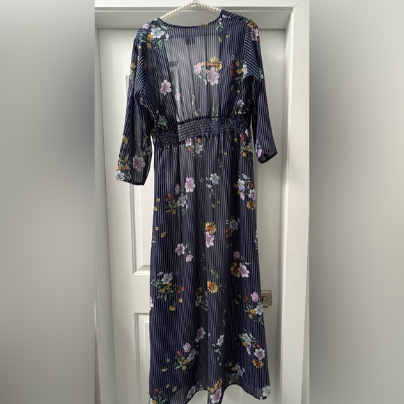 Womens Japna striped with florals long duster Sz L - Picture 12 of 14